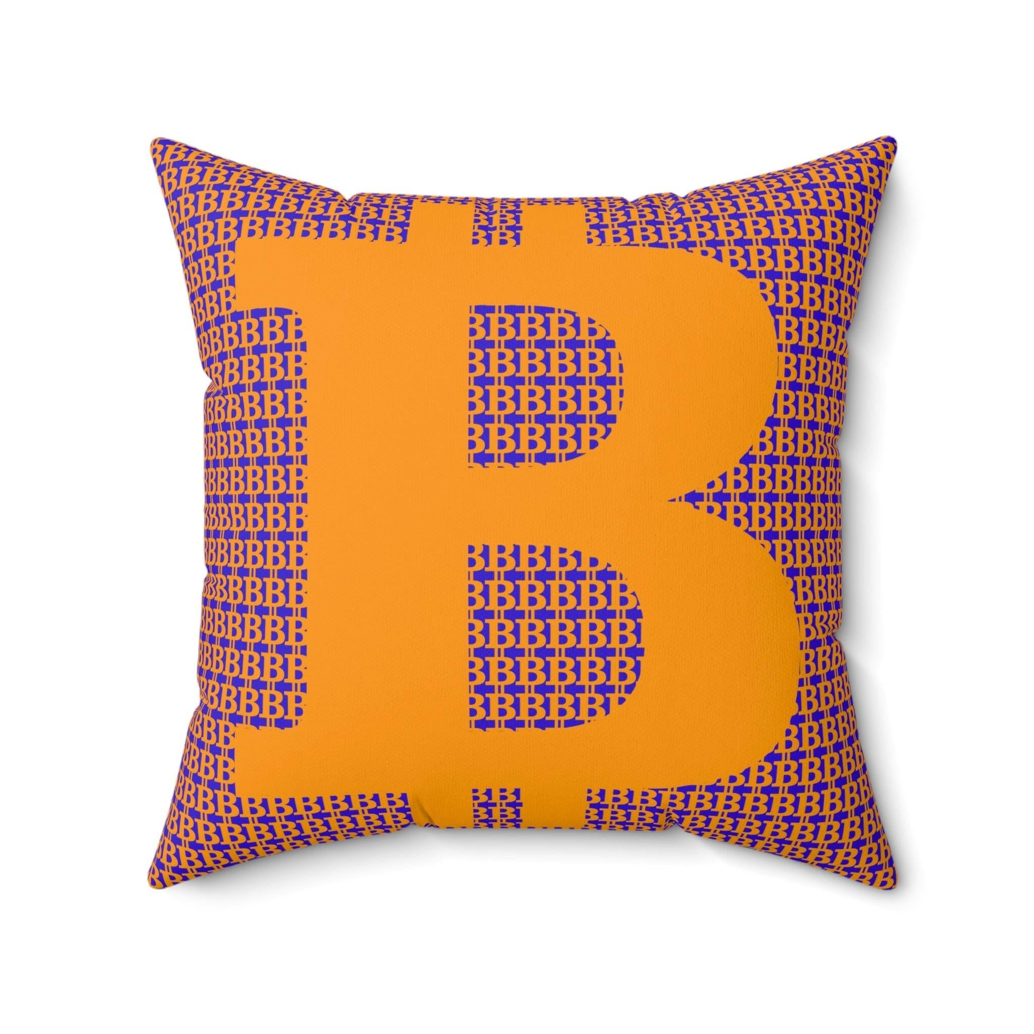 SATOSHI MATISSE / Bitcoin Throw Pillow - Orange Habit Home - The Orange Habit