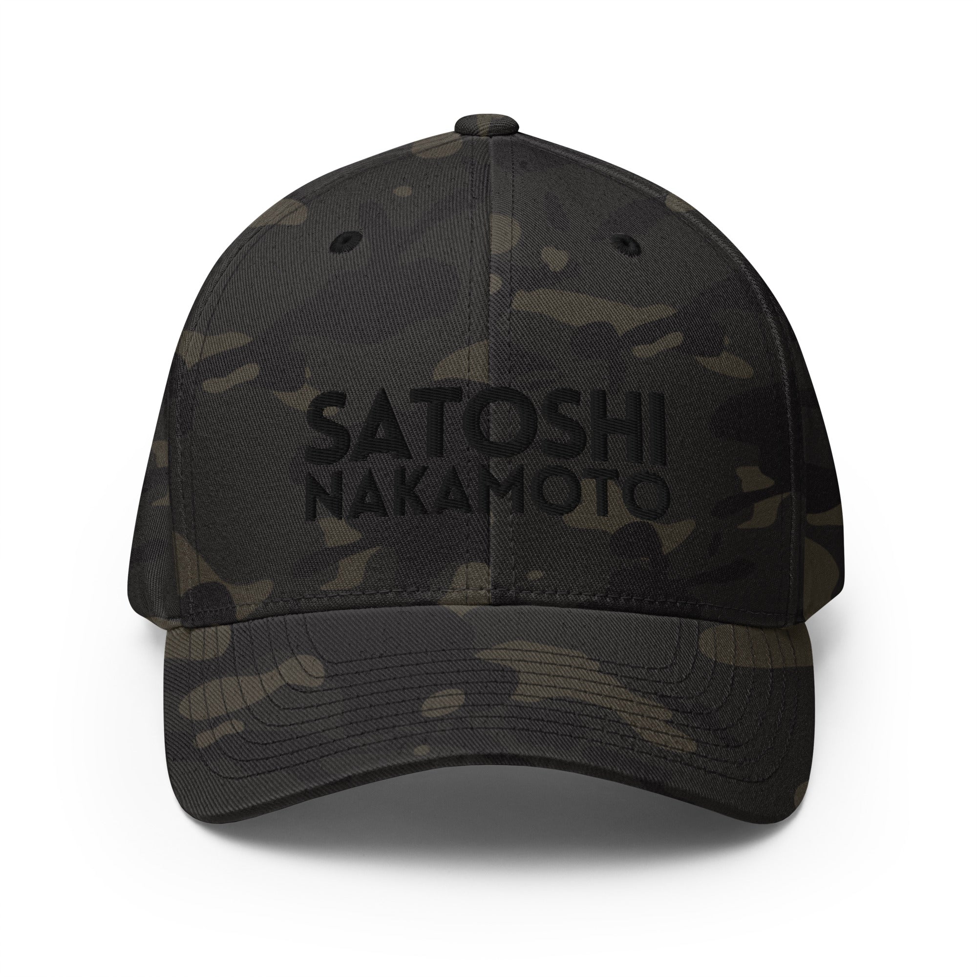 Satoshi Nakamoto Camo Fitted Bitcoin Hat - SVRN Society