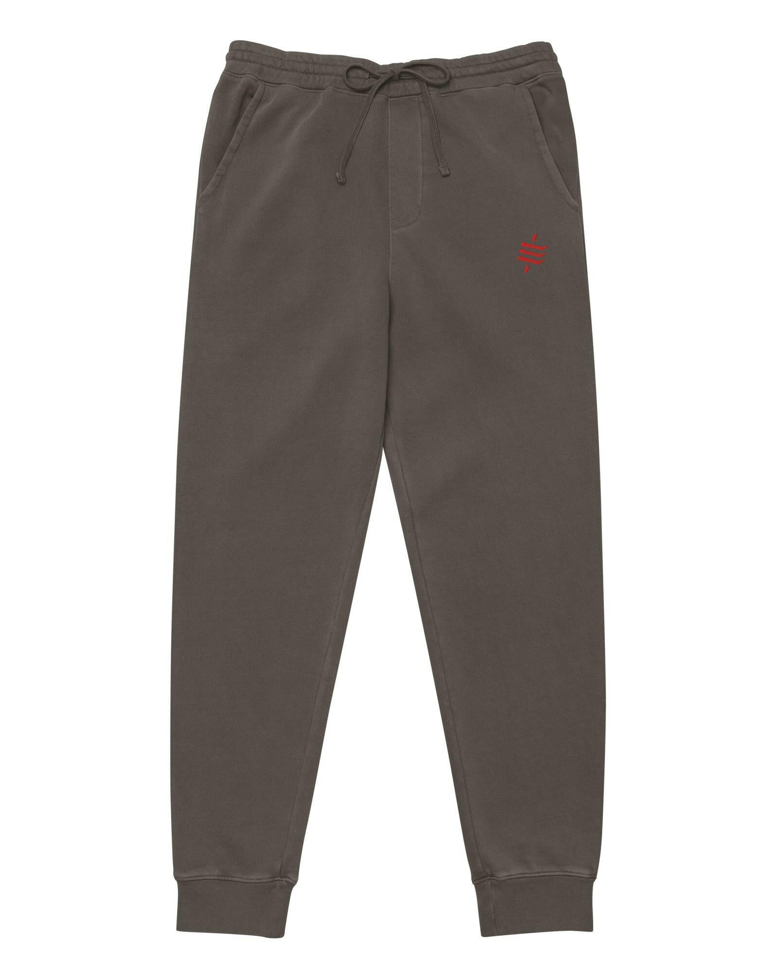 SATOSHI RED Embroidered Luxe Bitcoin Sweatpants - SVRN_T - The Orange Habit