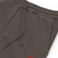 SATOSHI RED / Embroidered Luxe Bitcoin Sweatpants - SVRN_T - The Orange Habit