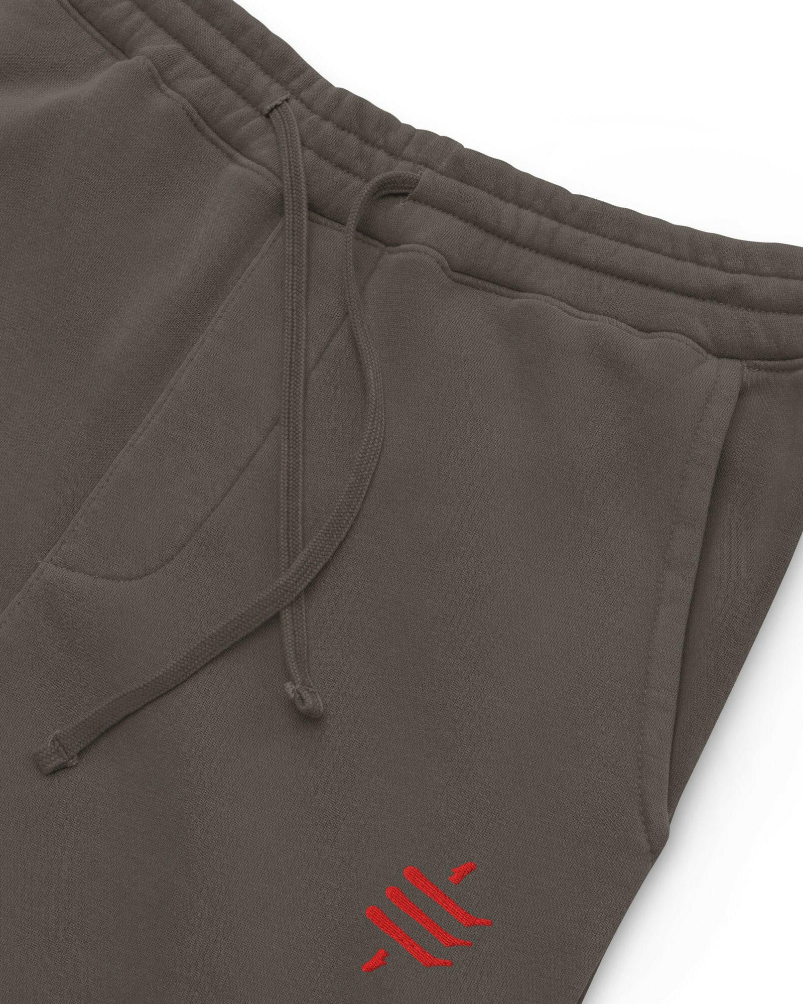 SATOSHI RED / Embroidered Luxe Bitcoin Sweatpants - SVRN_T - The Orange Habit