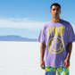 Satoshi Smiles: Camiseta extragrande de algodón lavada con nieve