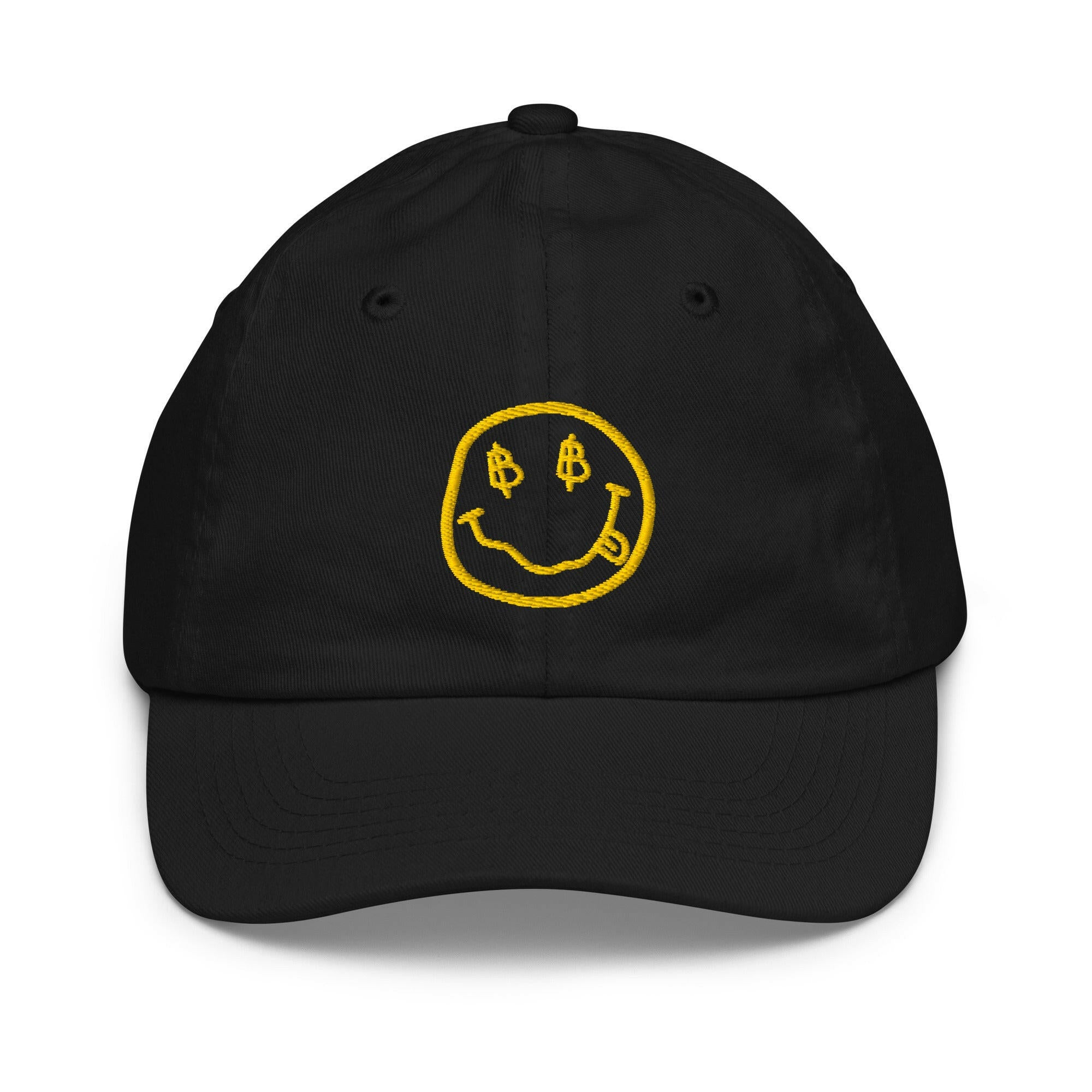 Satoshi Smiles Kids' Bitcoin Hat - Lil'B Hats - The Orange Habit (black)