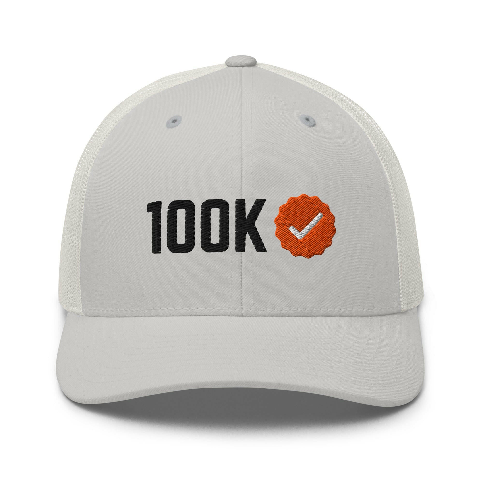 100K Verified Bitcoin Trucker Cap (silver) by The Orange Habit at SVRN Society