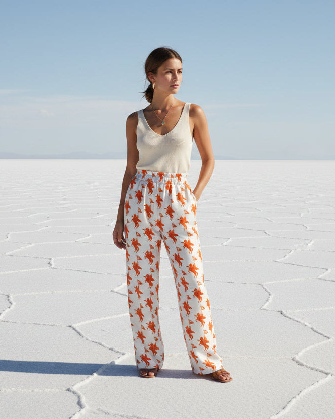 Revolución Suave: Pantalones de Pierna Ancha de Falsa Seda