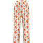 White women's bitcoin pants with orange soft revolution pattern on a white background - SVRN Society