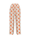 White women's bitcoin pants with orange soft revolution pattern on a white background - SVRN Society