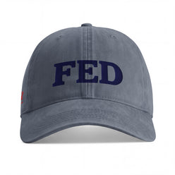 Not a FED faded baseball cap in denim blue by SVRN Society