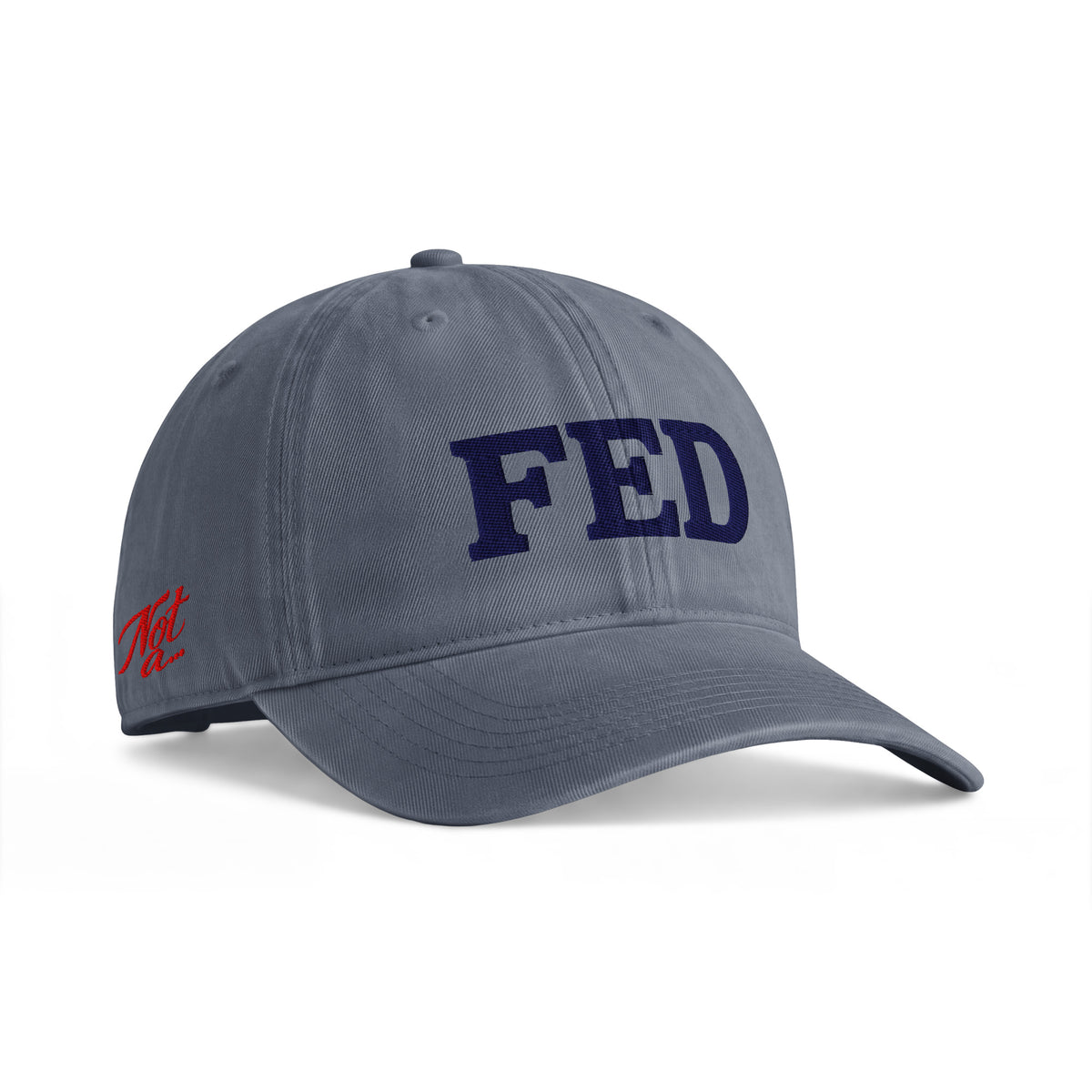Not a FED hat in denim blue side view by SVRN Society