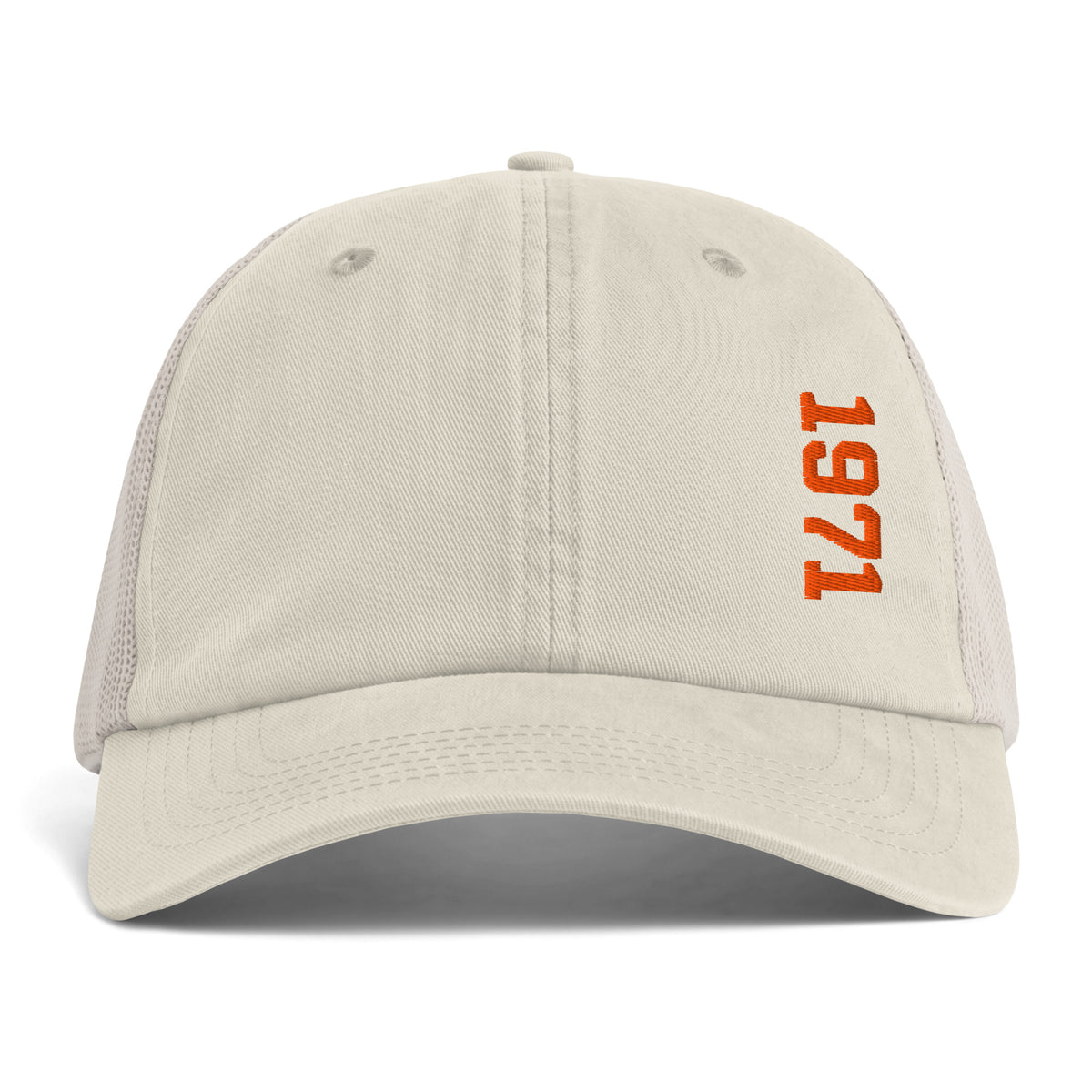 1971 Sunwashed Trucker Cap in ivory/ivory, front view
