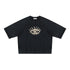 SVRN Society black vintage wash short sleeve sweatshirt with a graphic eye print on the chest.