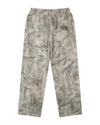Kayfabe fleece sweatpants in tree camo with small logo on back pocket area, back view