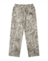 Kayfabe fleece sweatpants in tree camo with small logo on back pocket area, back view