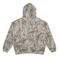 Kayfabe oversized fleece hoodie in tree camo, plain back view