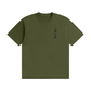 SVD Seamless Cotton T-Shirt in army green, front view with vertical John 3:16 print
