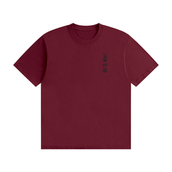 SVD Seamless Cotton T-Shirt in wine red, front view with vertical John 3:16 print