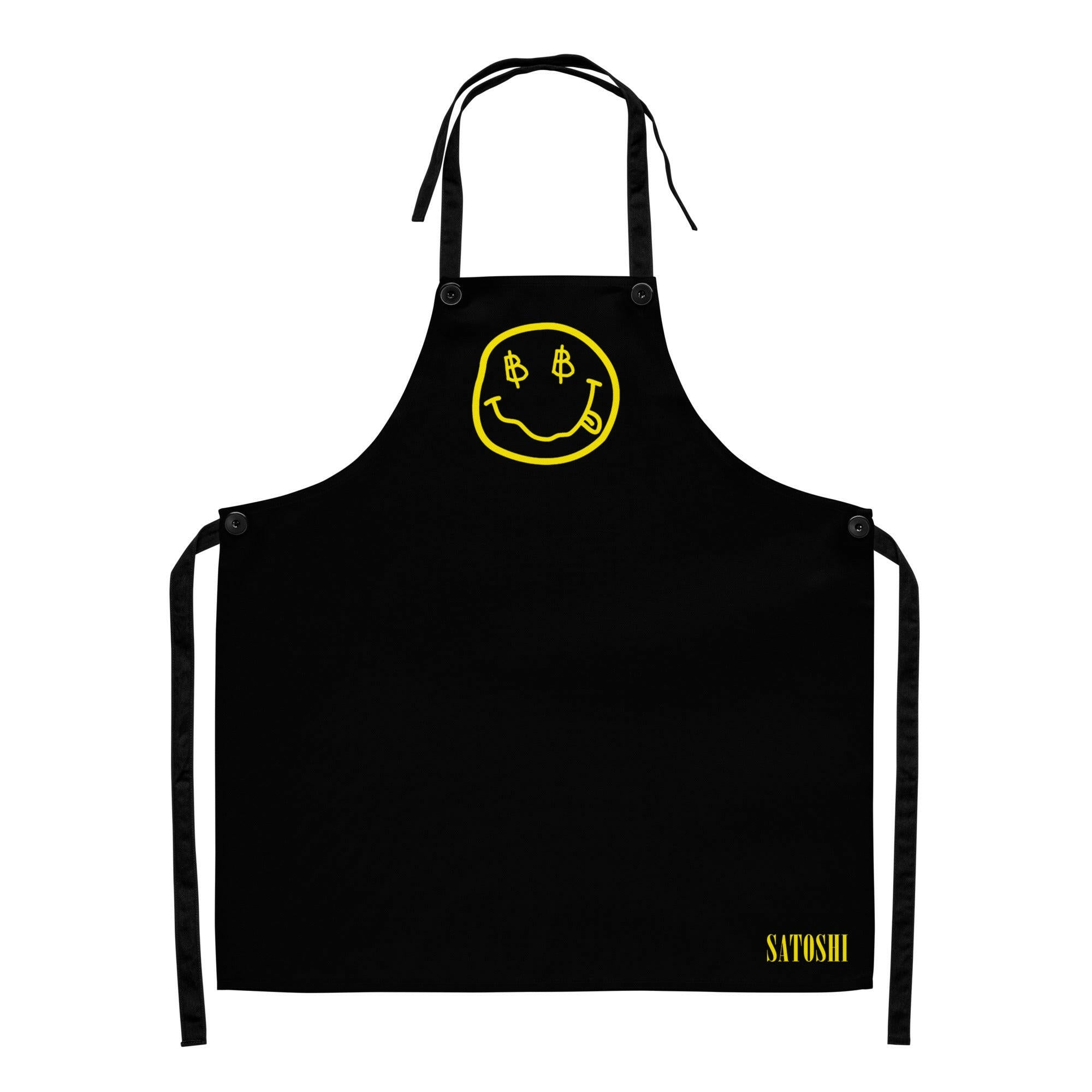 SATOSHI SMILES / Bitcoin Apron - SVRN_T - The Orange Habit
