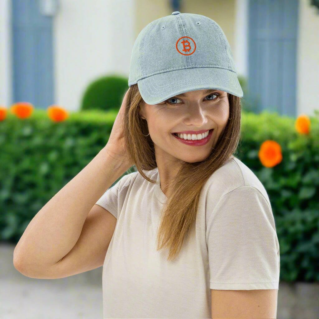 Branded / Bitcoin Denim Hat - SVRN_T Hats - The Orange Habit