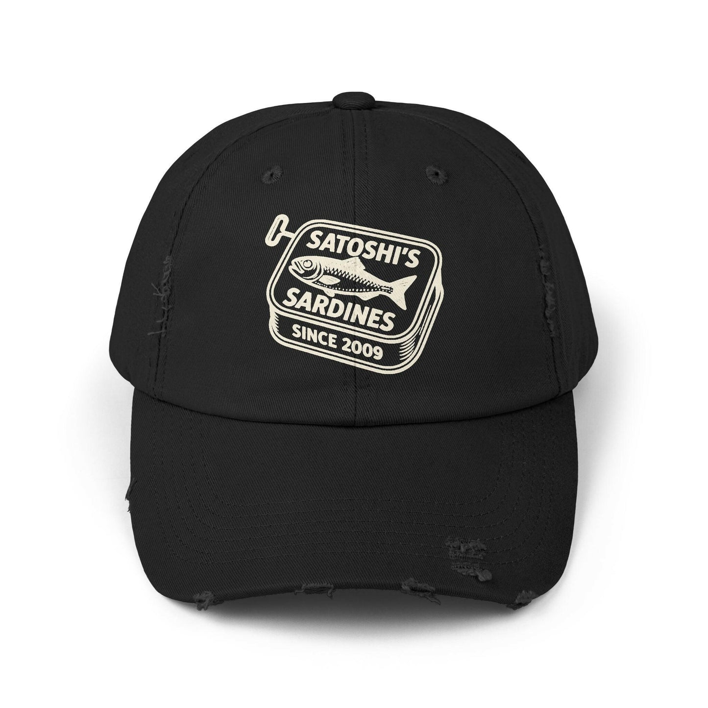 Satoshi's Sardines / Distressed Bitcoin Hat - SVRN_T Hats - The Orange Habit