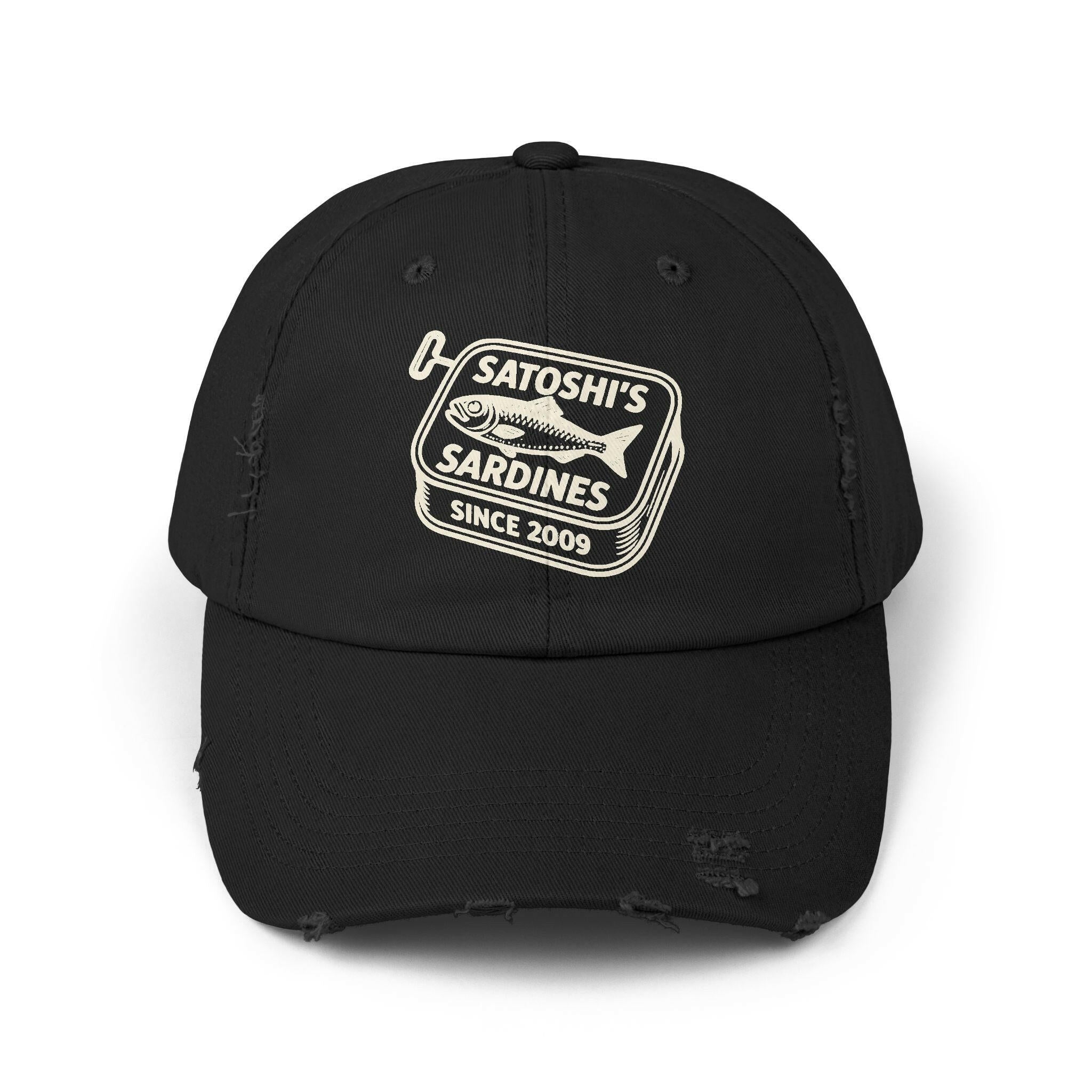 Satoshi's Sardines / Distressed Bitcoin Hat - SVRN_T Hats - The Orange Habit
