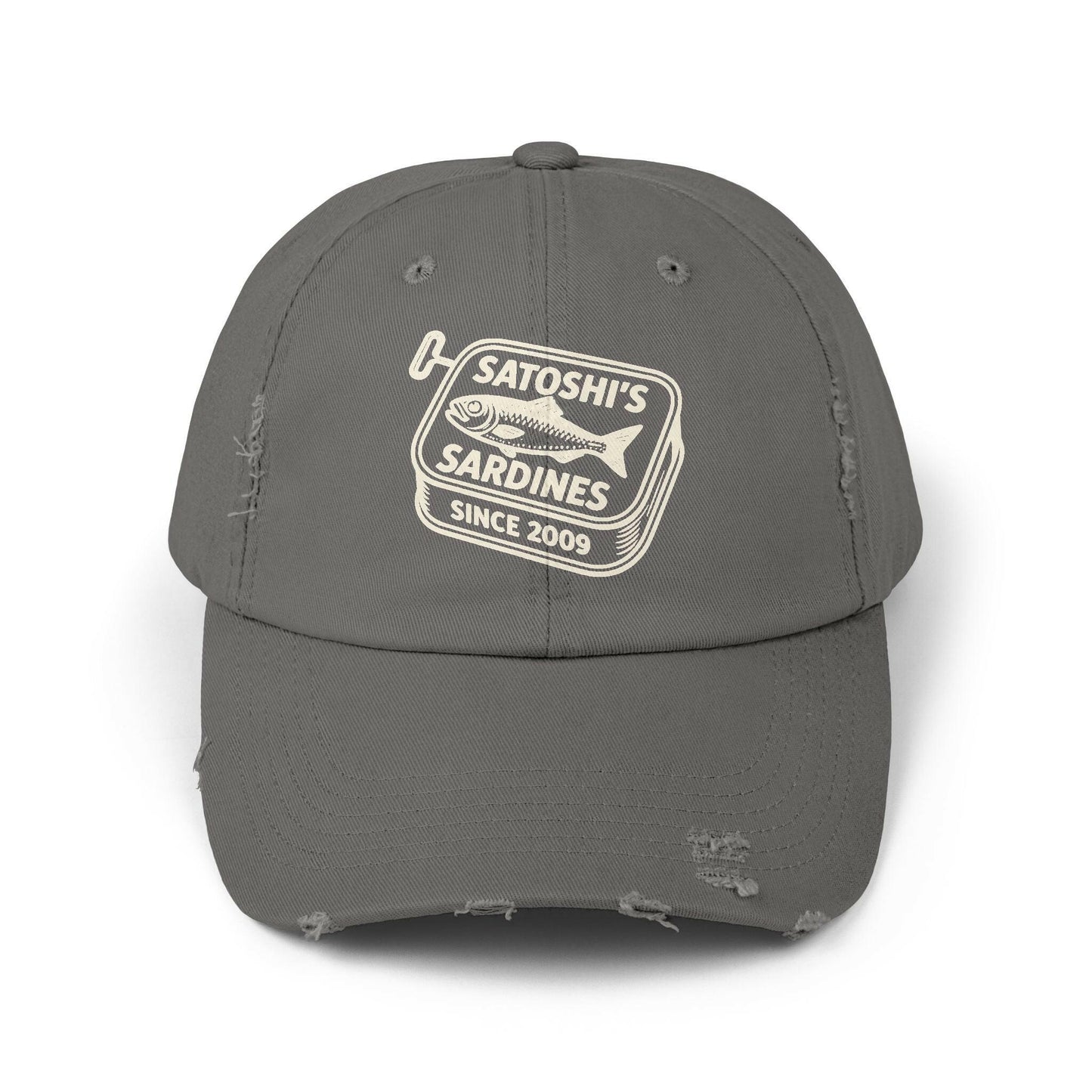 Satoshi's Sardines / Distressed Bitcoin Hat - SVRN_T Hats - The Orange Habit