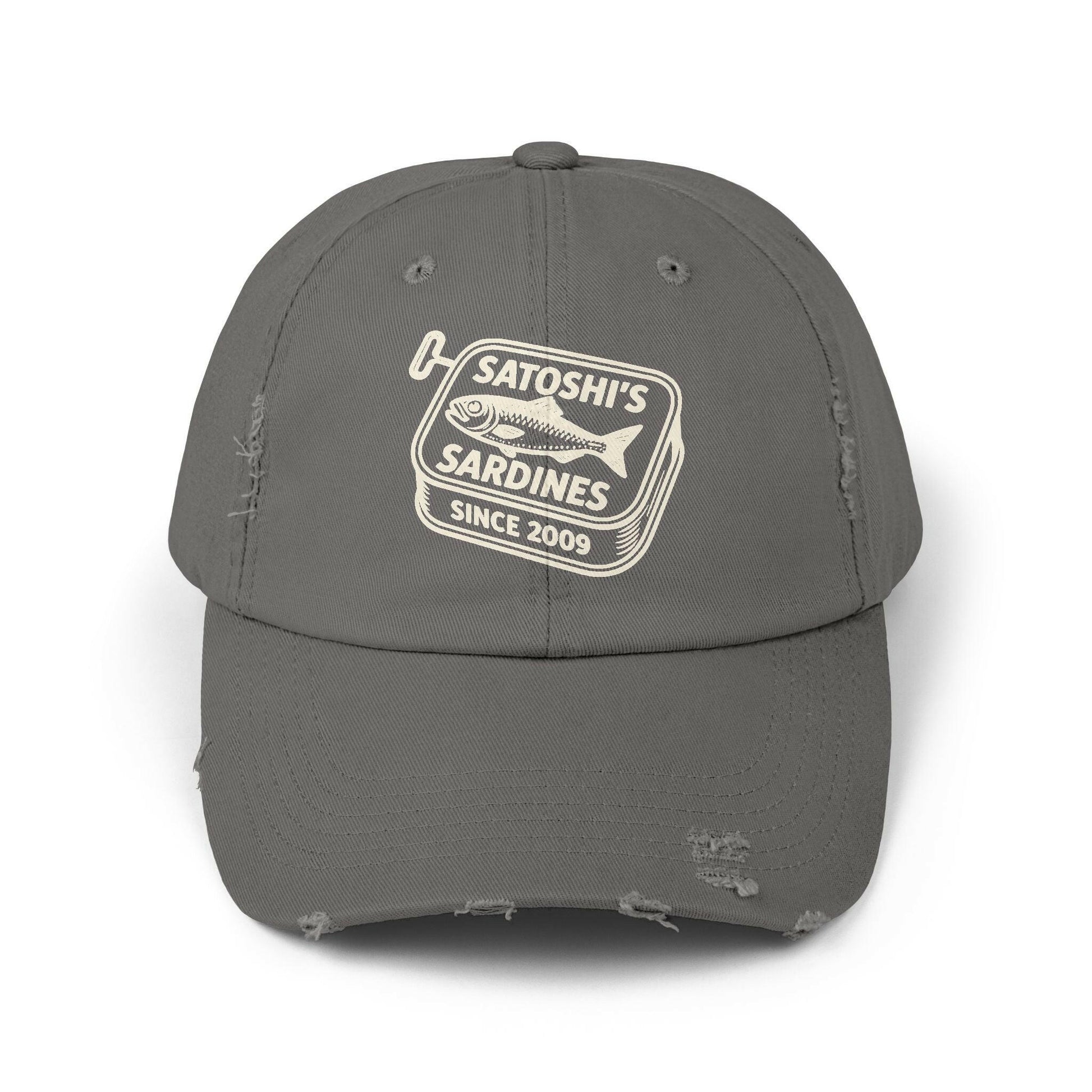 Satoshi's Sardines / Distressed Bitcoin Hat - SVRN_T Hats - The Orange Habit