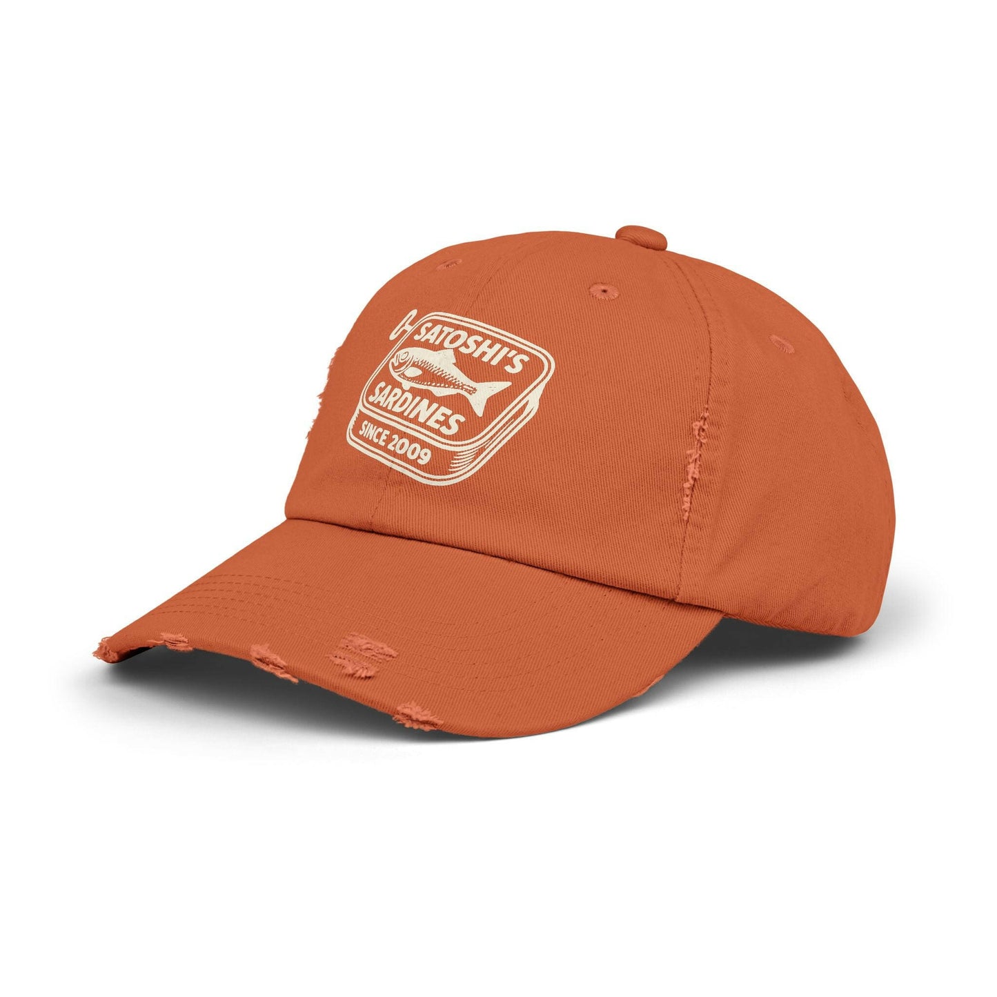 Satoshi's Sardines / Distressed Bitcoin Hat - SVRN_T Hats - The Orange Habit