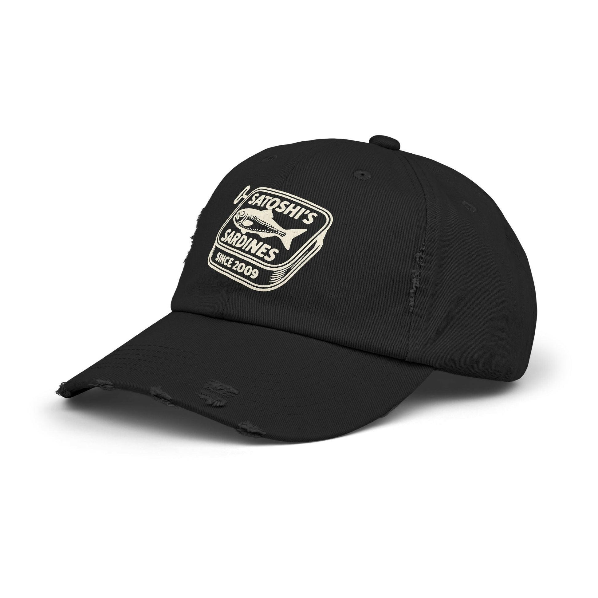 Satoshi's Sardines / Distressed Bitcoin Hat - SVRN_T Hats - The Orange Habit