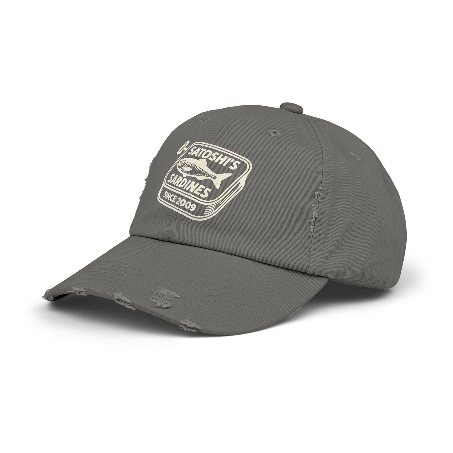 Satoshi's Sardines / Distressed Bitcoin Hat - SVRN_T Hats - The Orange Habit
