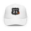 Route 21 / Bitcoin Foam Trucker Hat - SVRN_T Hats - The Orange Habit