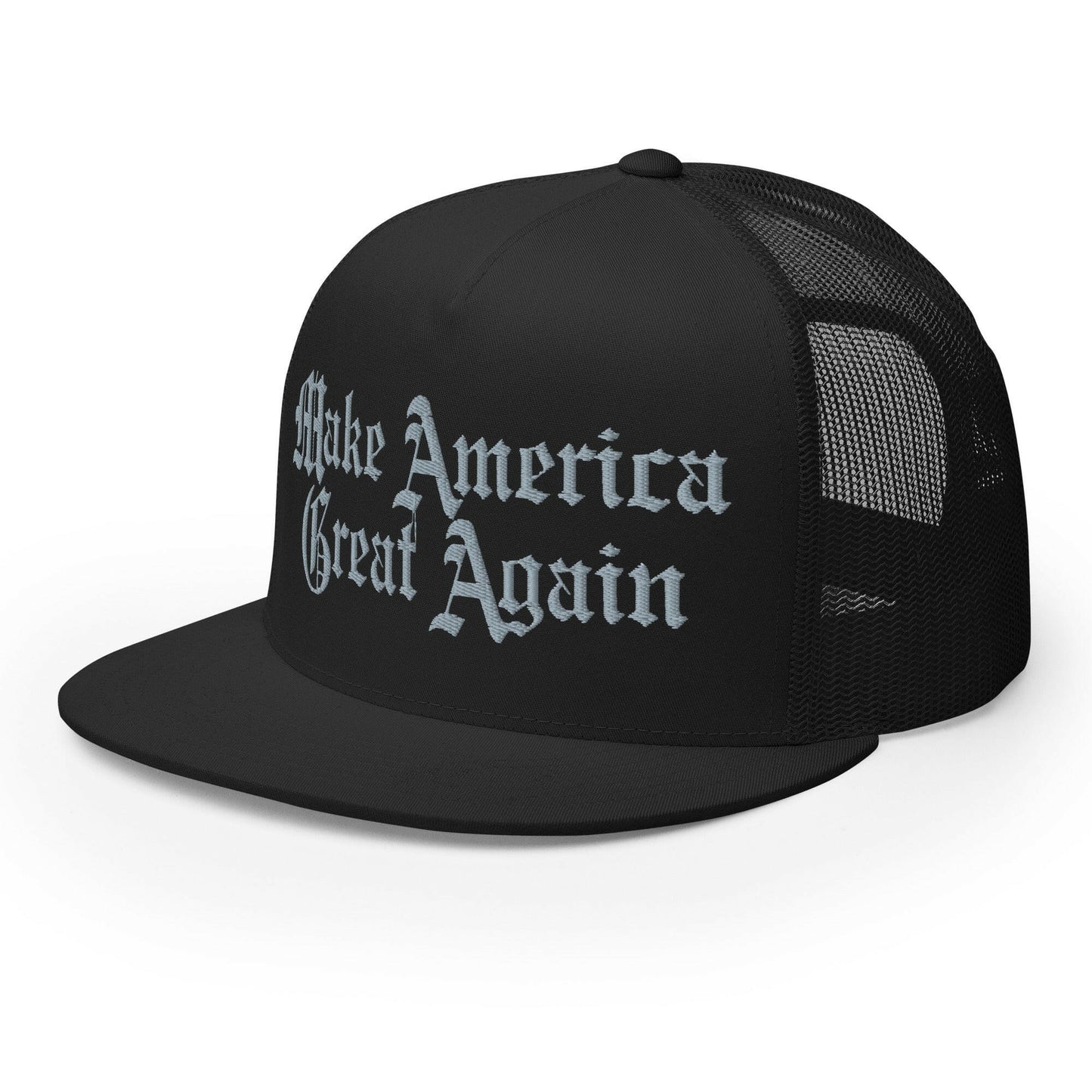 DARK MAGA / Black and Silver Trucker Cap - SVRN_T Hats - The Orange Habit