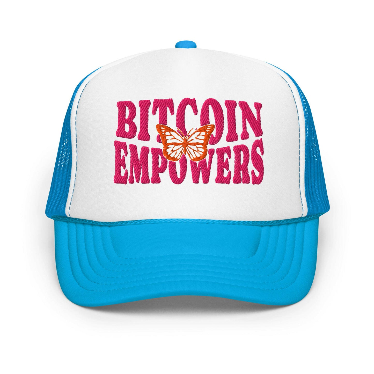 Bitcoin Empowers / Foam Trucker Hat - SVRN_T Hats - The Orange Habit