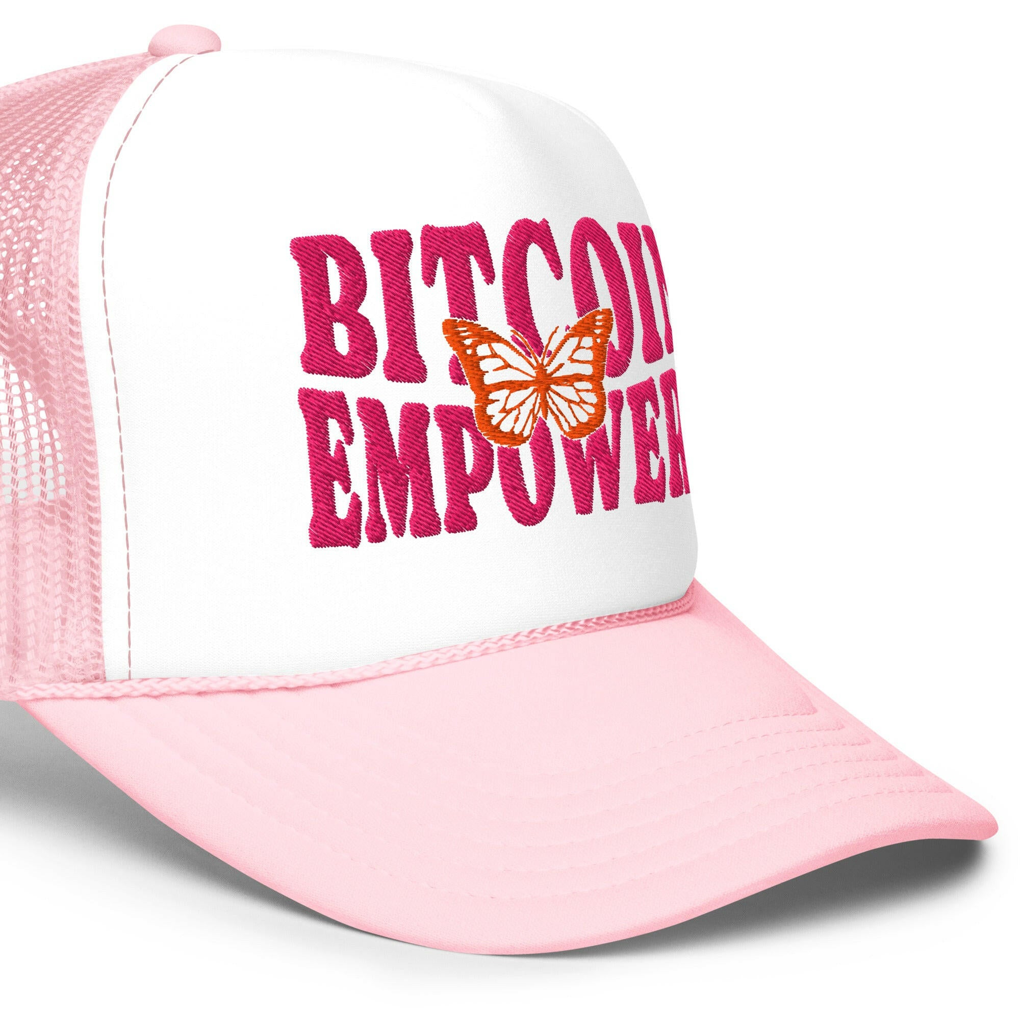 Bitcoin Empowers / Foam Trucker Hat - SVRN_T Hats - The Orange Habit