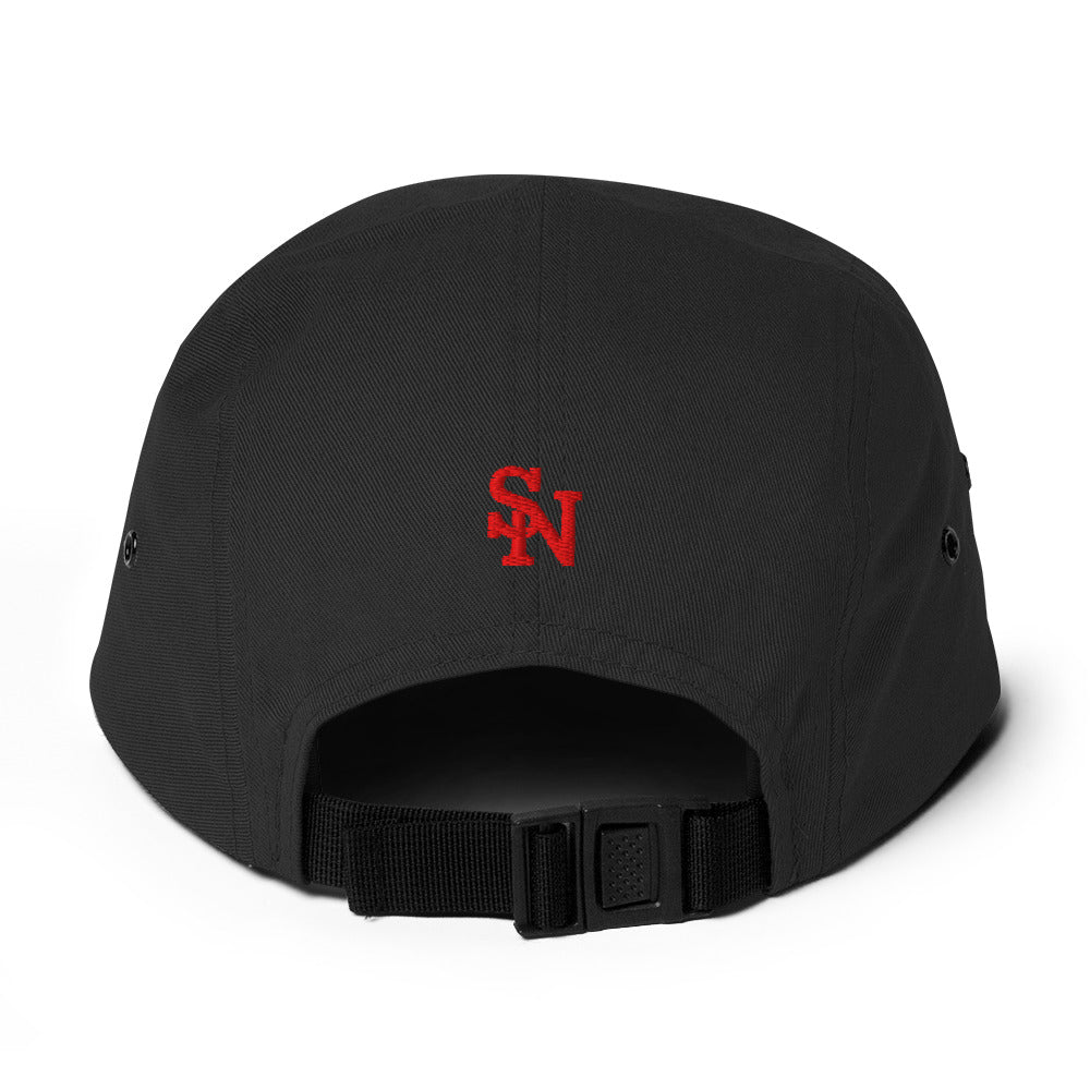 Satoshi Red / Bitcoin Five Panel Cap - SVRN_T Hats - The Orange Habit