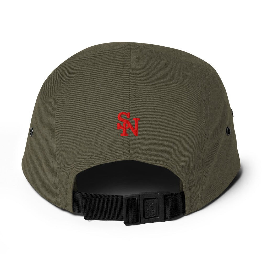 Satoshi Red / Bitcoin Five Panel Cap - SVRN_T Hats - The Orange Habit