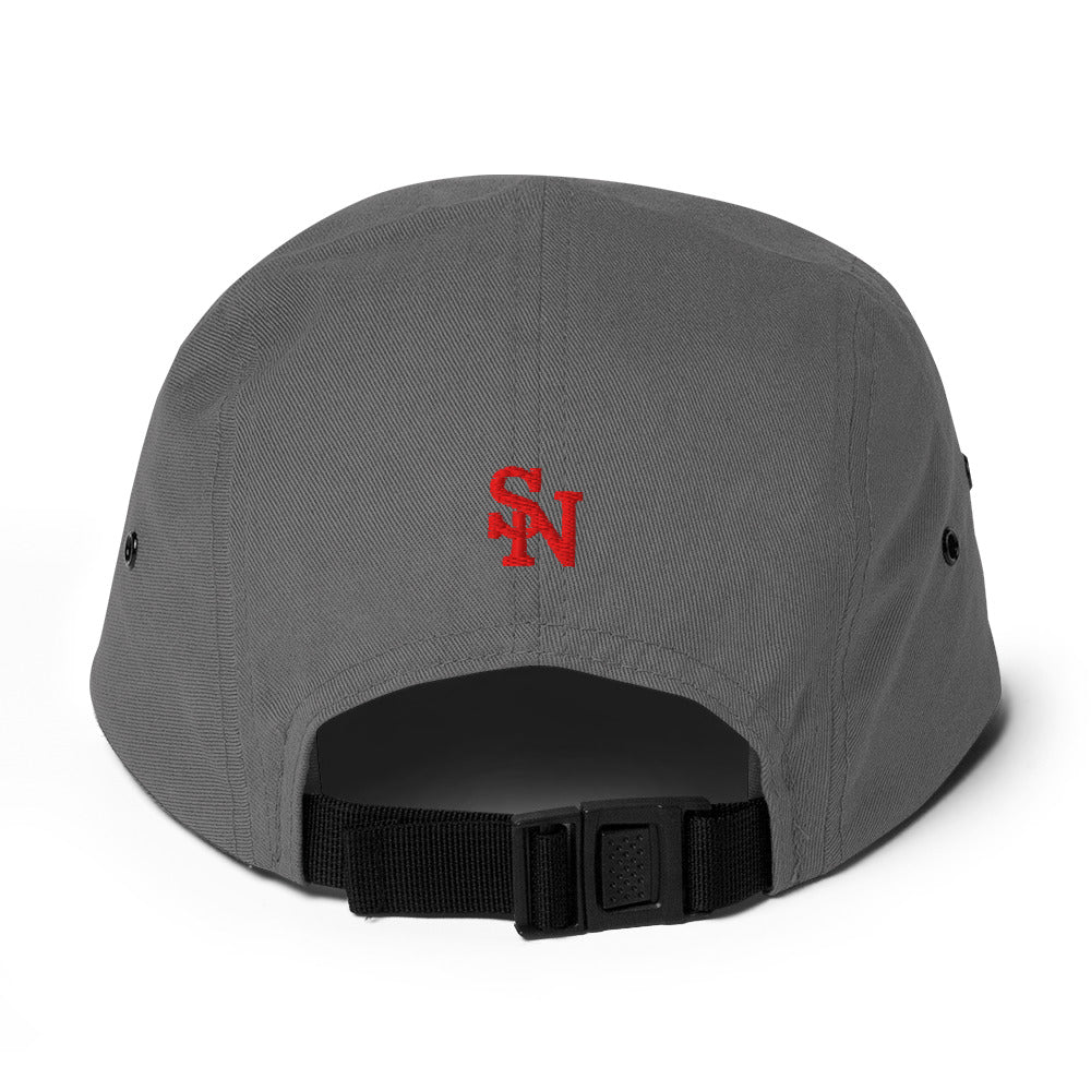 Satoshi Red / Bitcoin Five Panel Cap - SVRN_T Hats - The Orange Habit