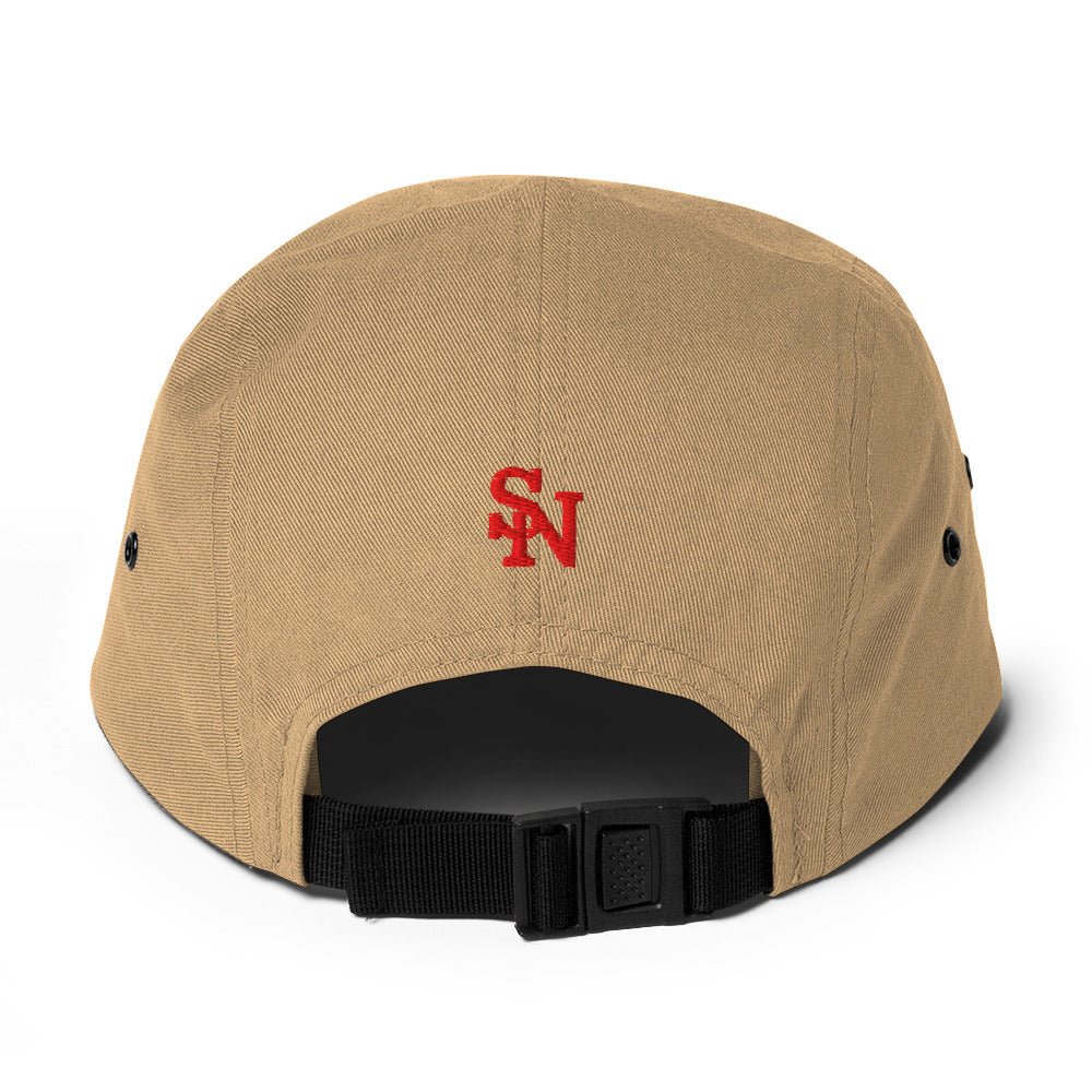 Satoshi Red / Bitcoin Five Panel Cap - SVRN_T Hats - The Orange Habit