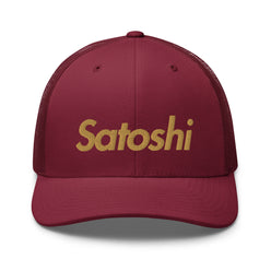 SATOSHI / Bitcoin Trucker Cap (Gold) - SVRN_T Hats - The Orange Habit
