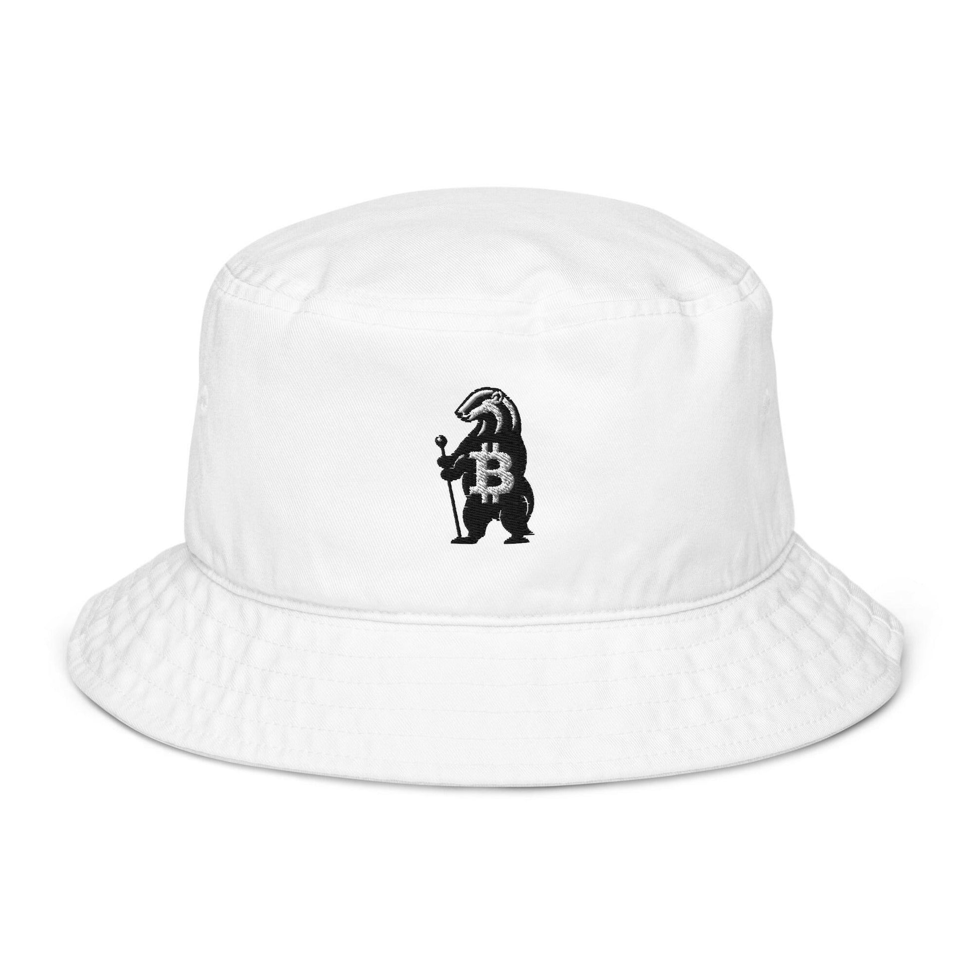 HONEY BADGER / Organic Bitcoin Bucket Hat - SVRN_T Hats - The Orange Habit