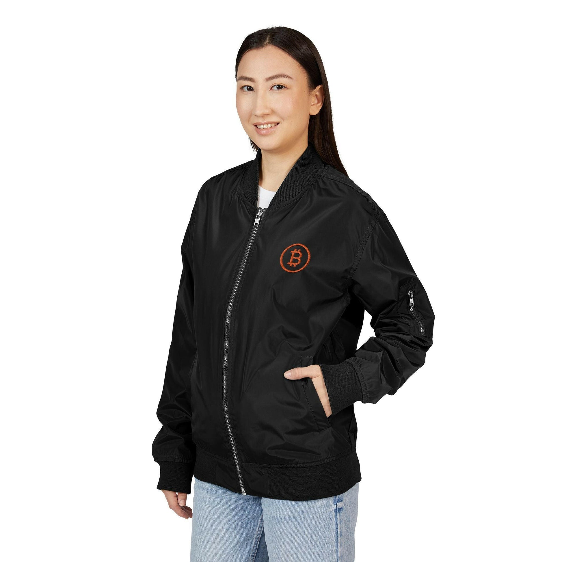 Branded / Embroidered Bomber Jacket - SVRN_T - The Orange Habit