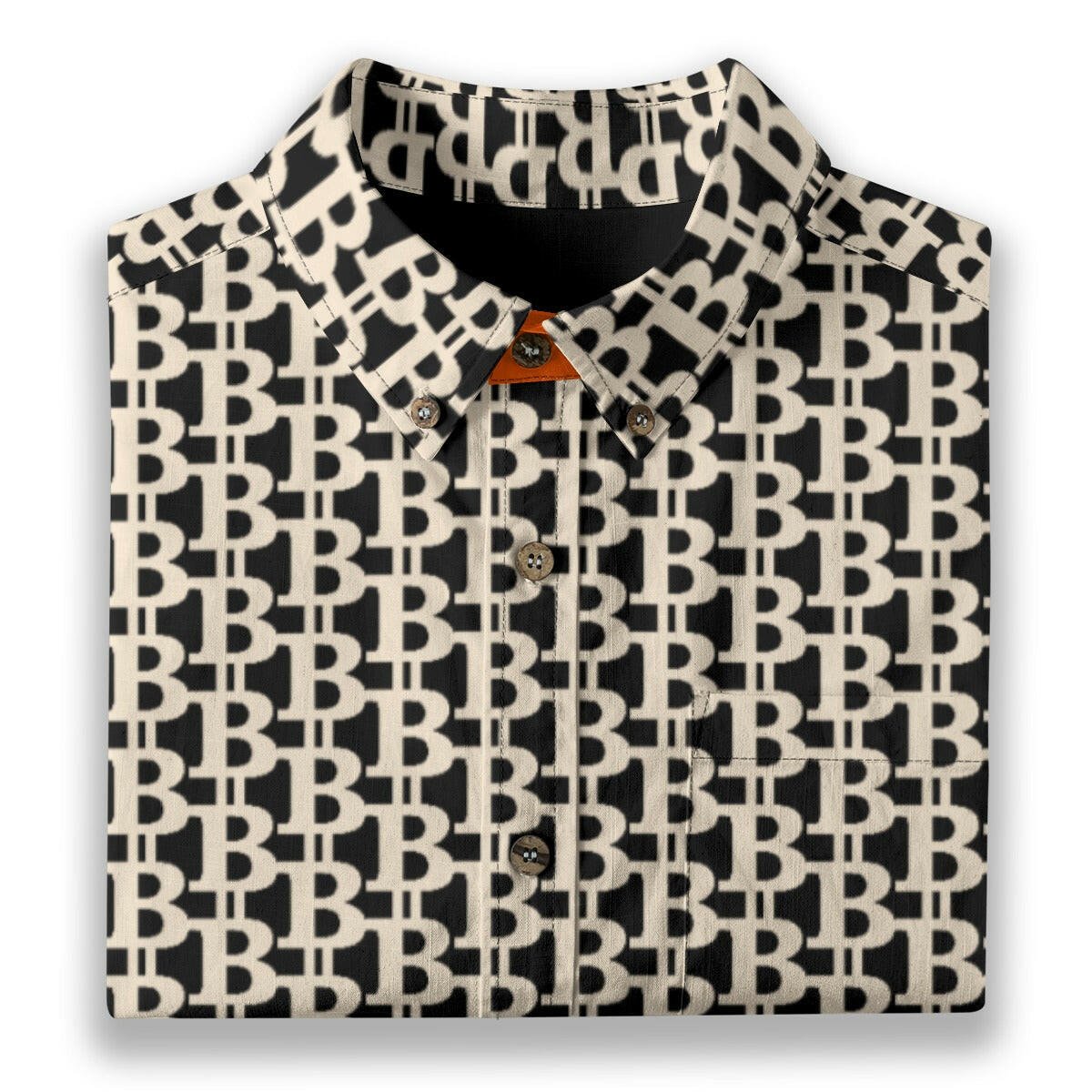The B / Mens Cotton Slub Bitcoin Shirt - SVRN_T - The Orange Habit