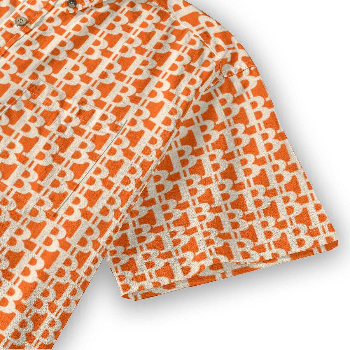 The B / Mens Cotton Slub Bitcoin Shirt - Orange - SVRN_T - The Orange Habit