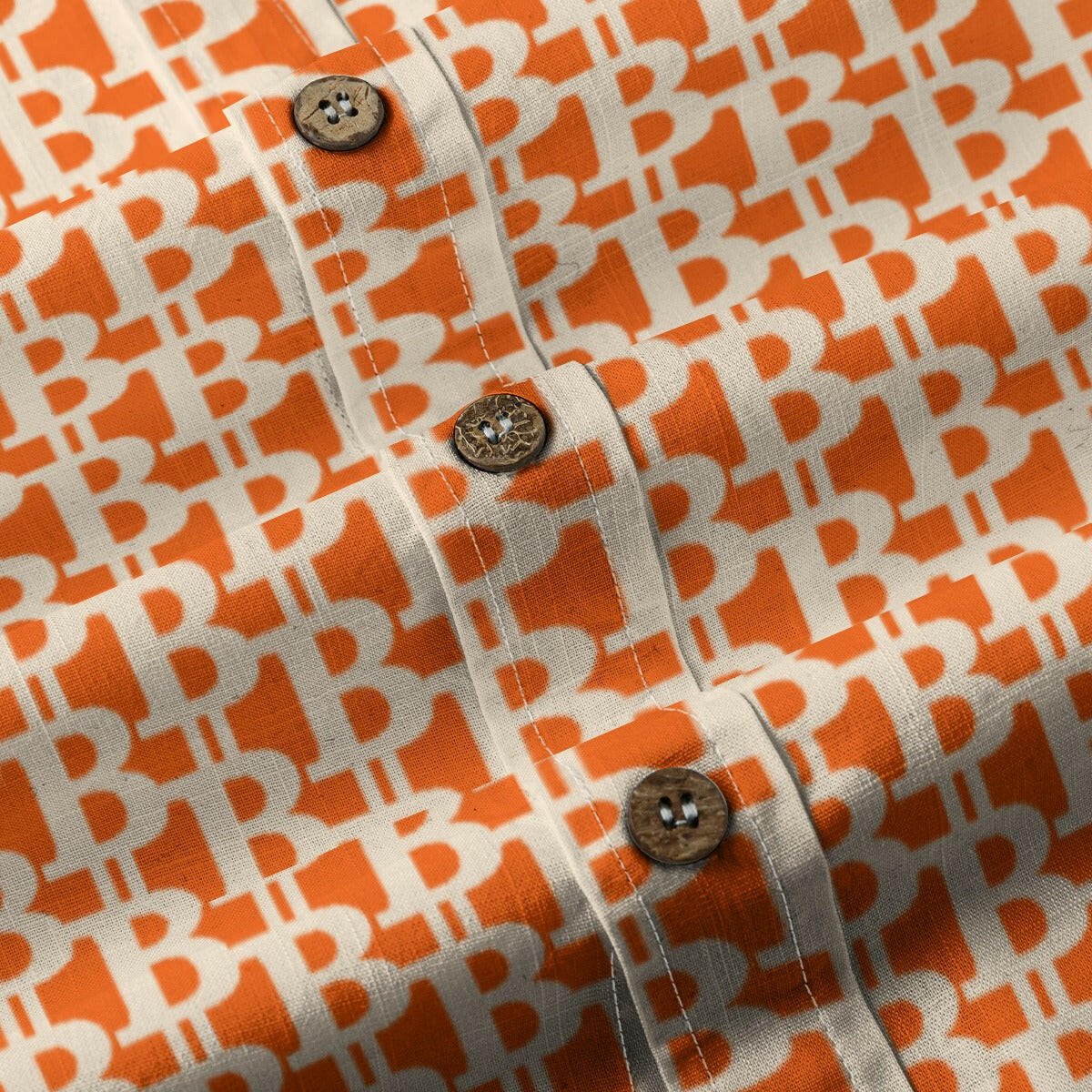 The B / Mens Cotton Slub Bitcoin Shirt - Orange - SVRN_T - The Orange Habit