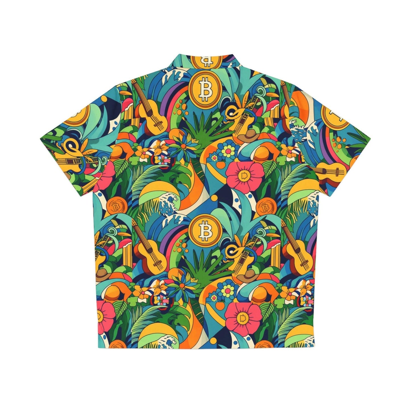 ALOHA SATOSHI / Men's Bitcoin Hawaiian Shirt - SVRN_T - The Orange Habit