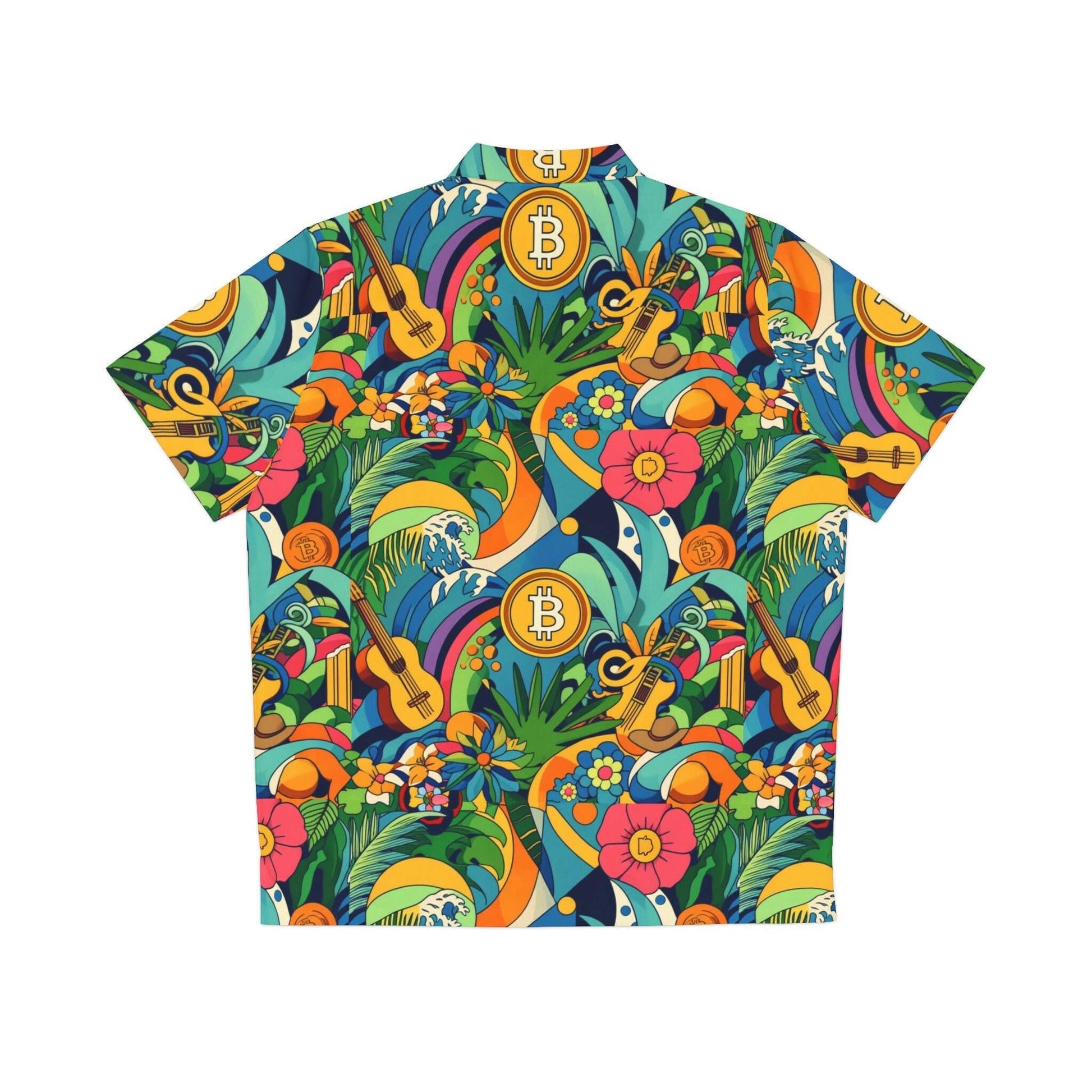 ALOHA SATOSHI / Men's Bitcoin Hawaiian Shirt - SVRN_T - The Orange Habit