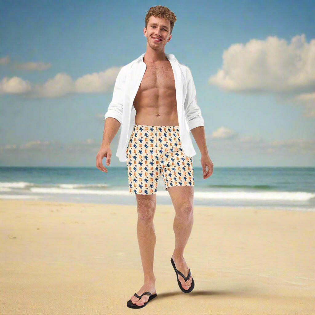 SOFT REVOLUTION / Bitcoin Swim Trunks - SVRN_T - The Orange Habit