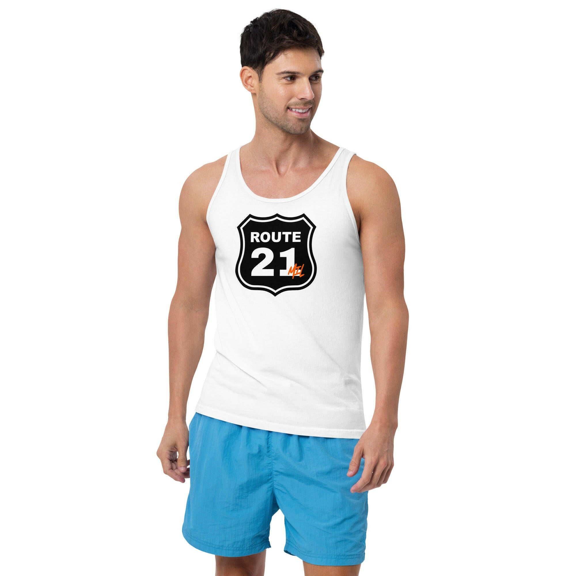 Route 21 / Men's Bitcoin Tank Top - SVRN_T - The Orange Habit
