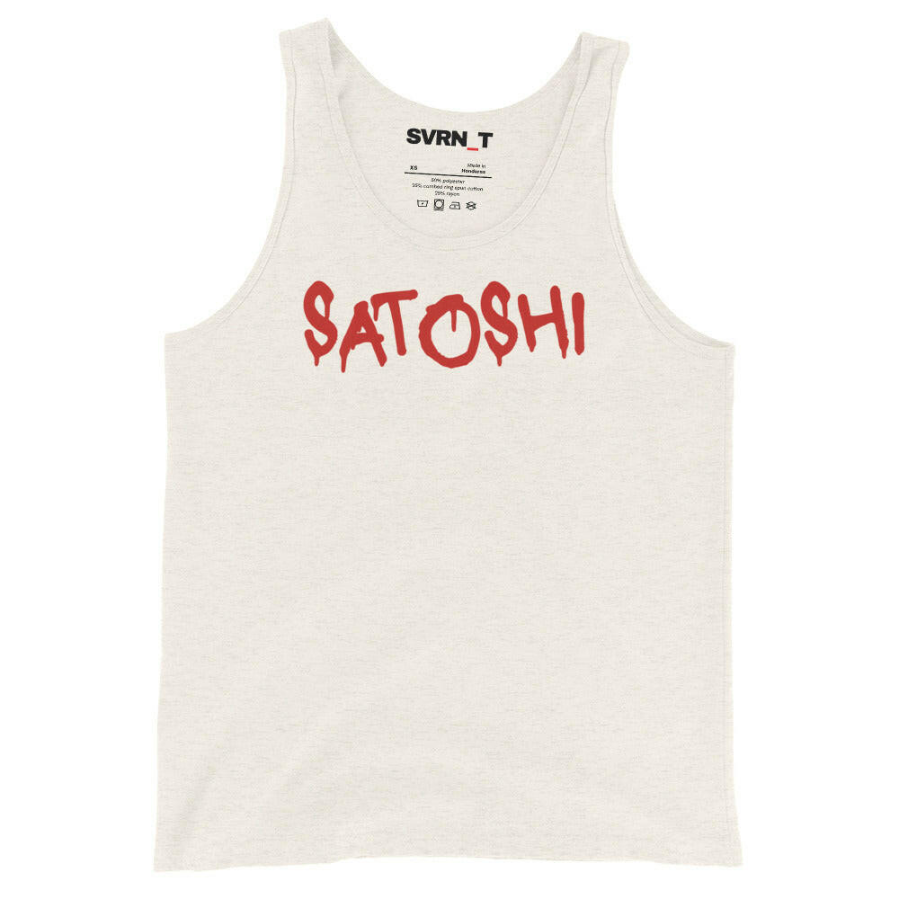 Satoshi Red / Men's Bitcoin Tank Top - SVRN_T - The Orange Habit