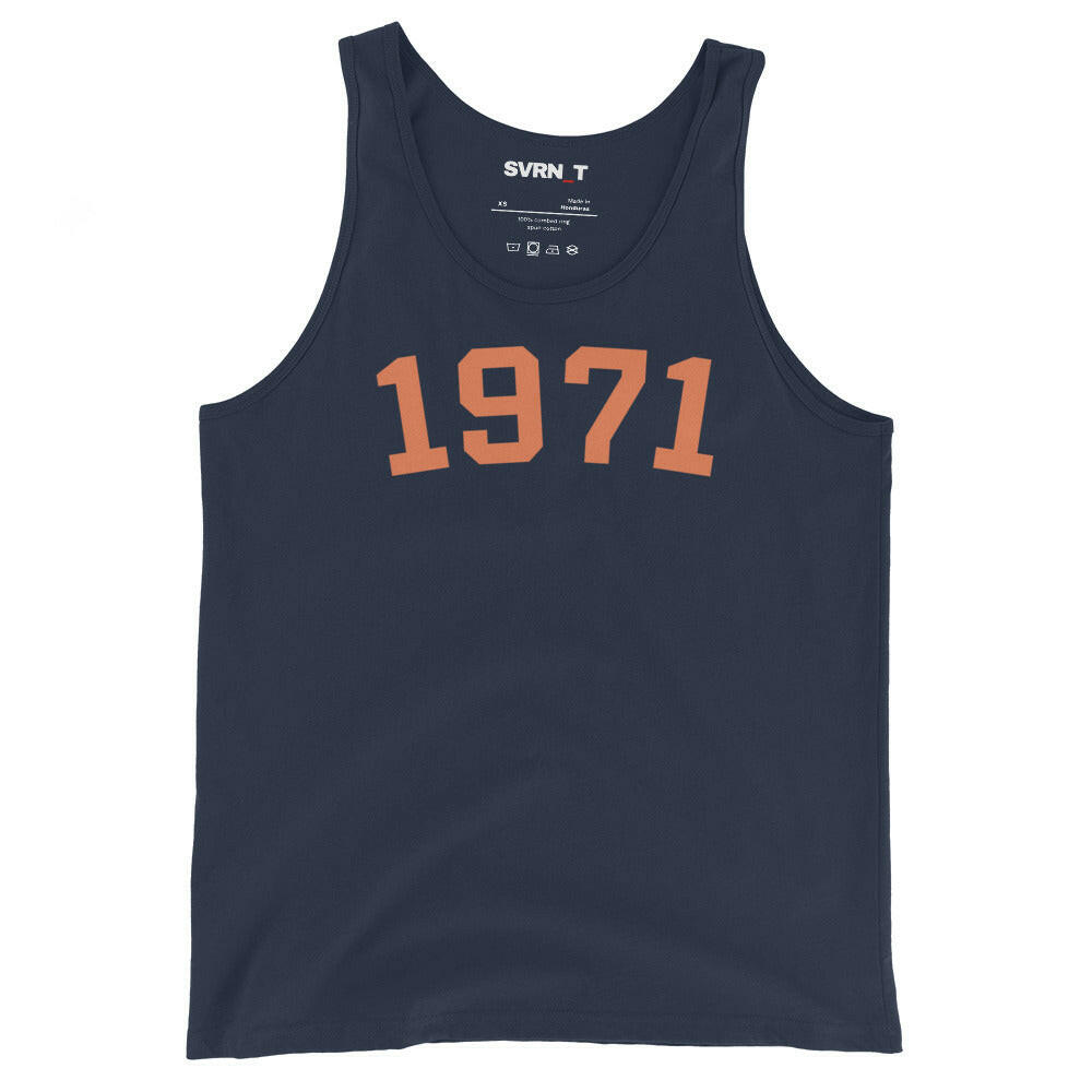 1971 / Men's Bitcoin Tank Top - SVRN_T - The Orange Habit