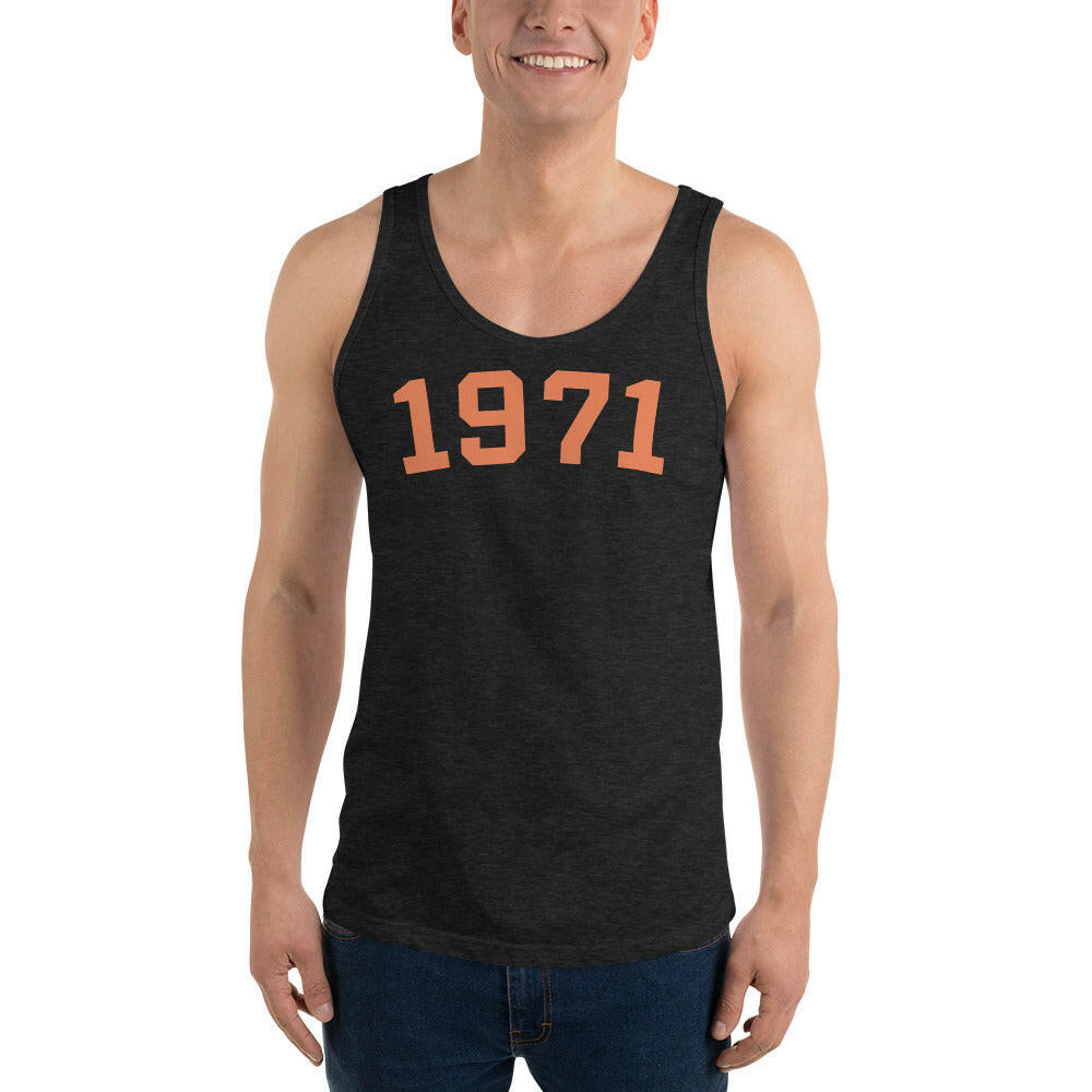 1971 / Men's Bitcoin Tank Top - SVRN_T - The Orange Habit